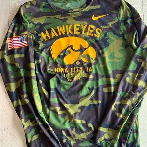 Nike Iowa Hawkeye Dr-fit Camo long sleeve shirt.